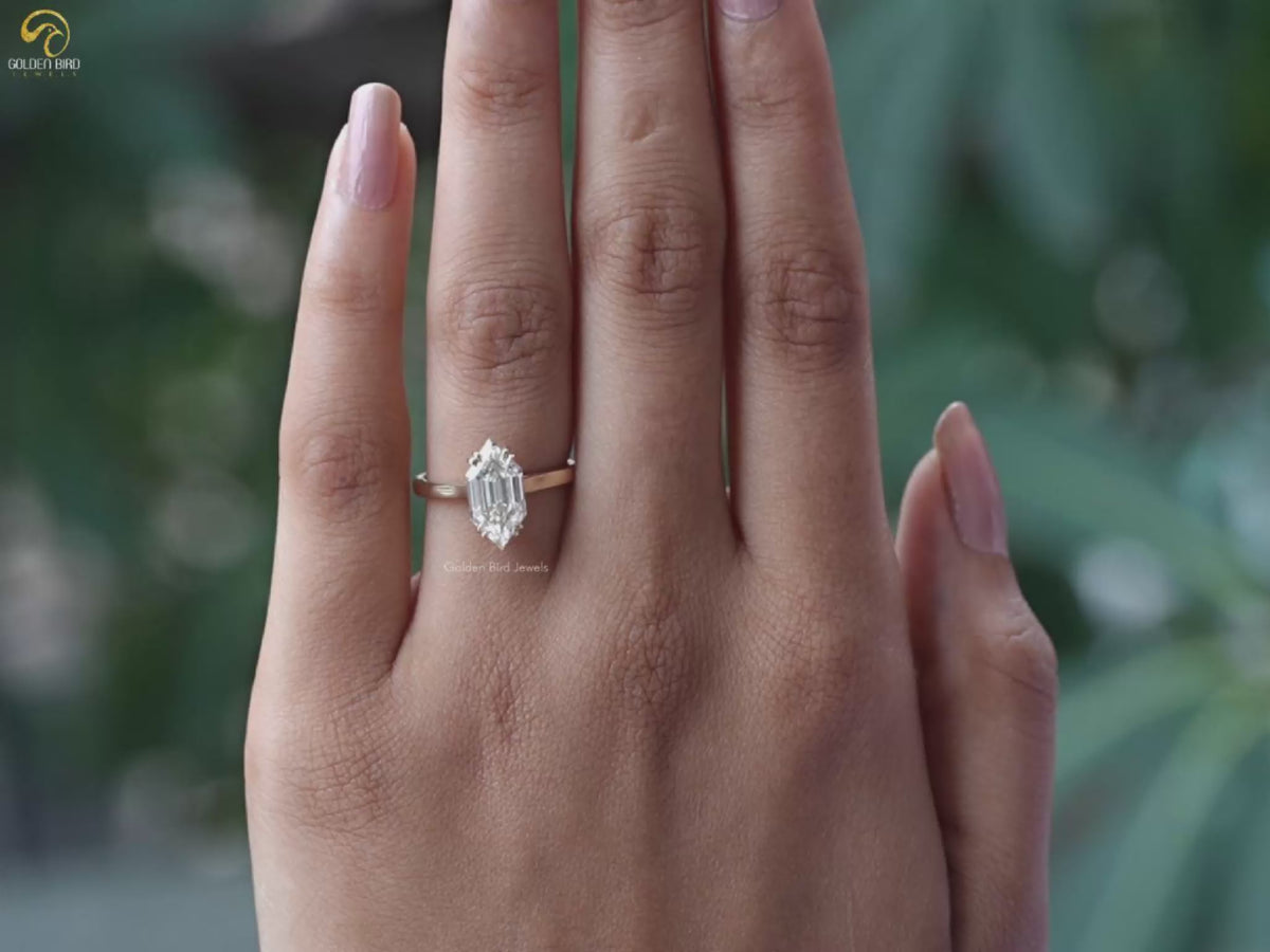 Step Cut Dutch Marquise Lab Diamond Ring