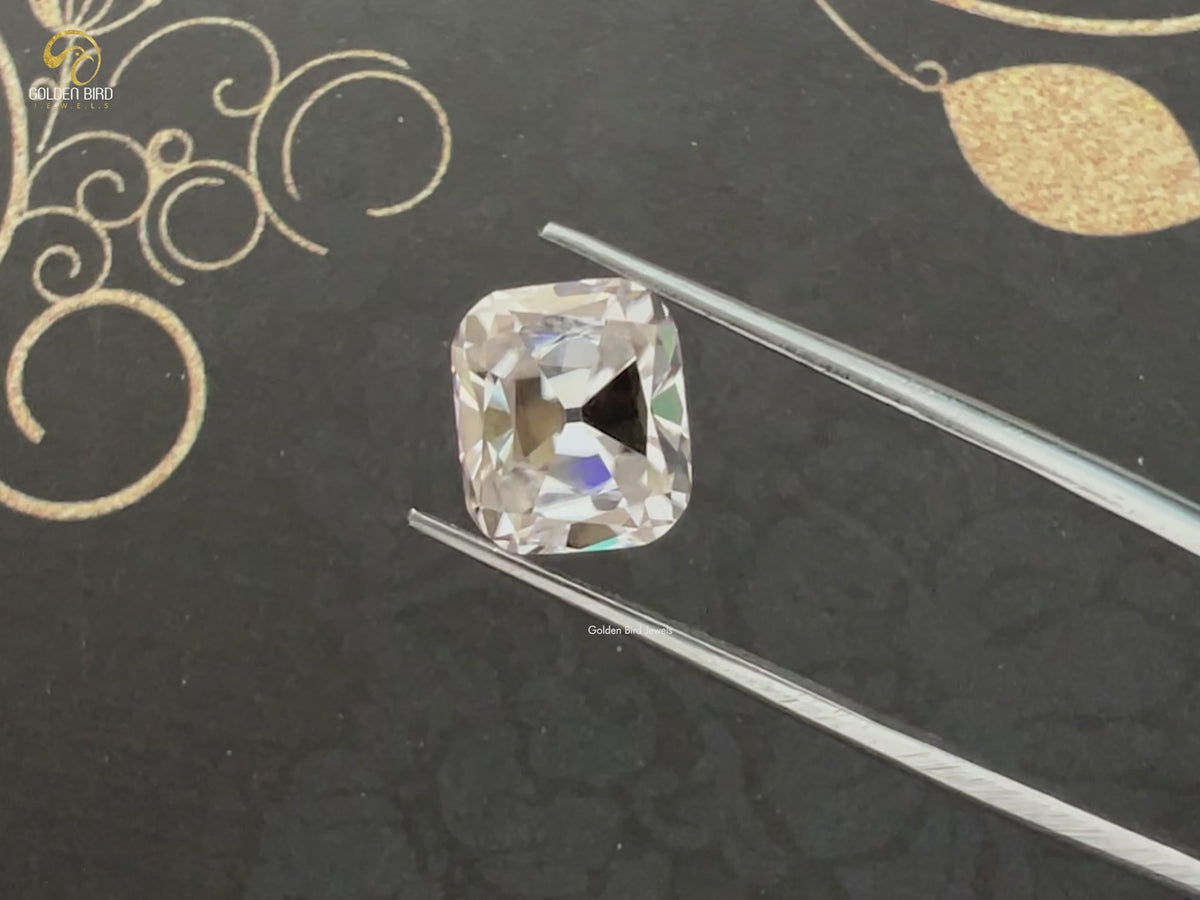 Near Colorless Old Mine Cushion Loose Moissanite