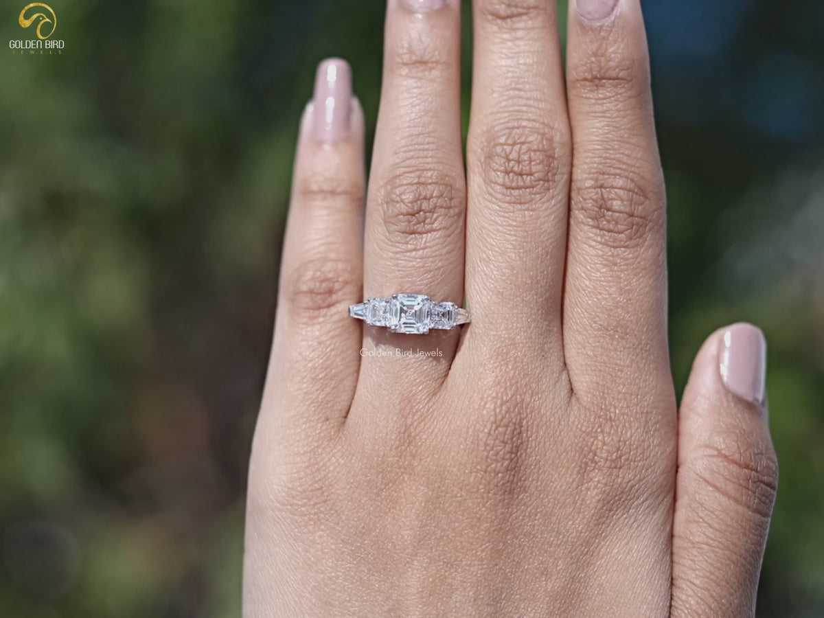 Asscher And Tapered Baguette Five Stone Ring