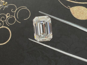 Near Colorless Old Mine Emerald Loose Moissanite