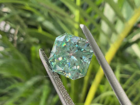 Green Square Radiant Cut Loose Moissanite