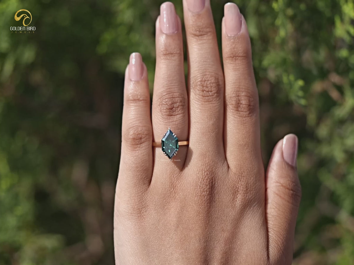 Step Cut Dutch Marquise Moissanite Solitaire Ring