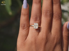 Elongierter Kissen Schliff Moissanit Verlobungs Ring
