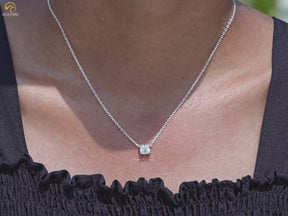 Asscher Cut Lab Diamond Solitaire Pendant