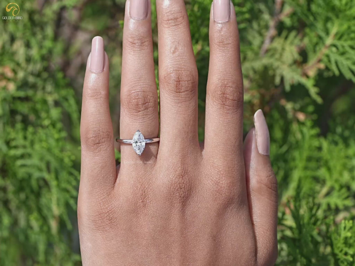 Marquise Cut Lab Grown Diamond Solitaire Ring