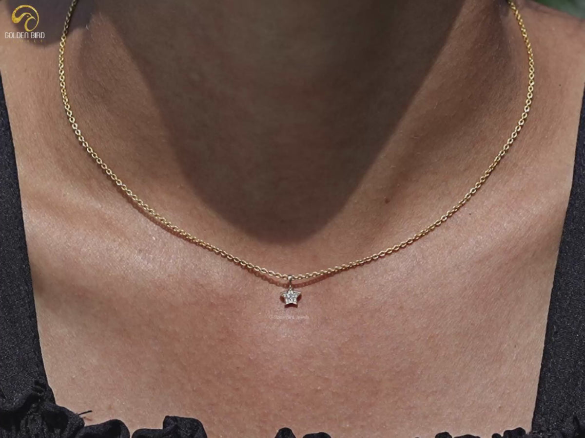 Star Shaped Round Cut Lab Diamond Pendant