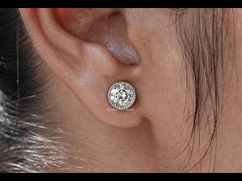 [YouTube Video Of Old European Round Cut Stud Earrings]-[Golden Bird Jewels]