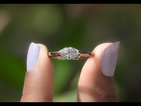 [YouTube Video Of Marquise Cut Moissanite Engagement Ring]-[Golden Bird Jewels]