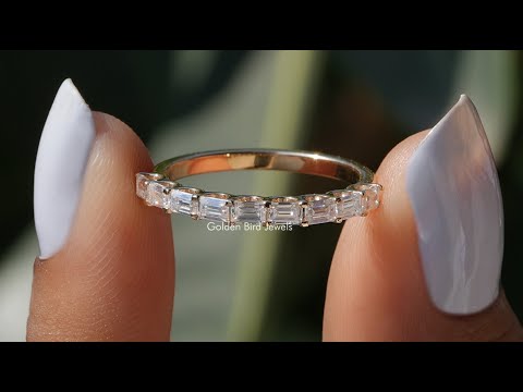 [YouTube Video Of Baguette Cut Moissanite Eternity Band]-[Golden Bird Jewels]