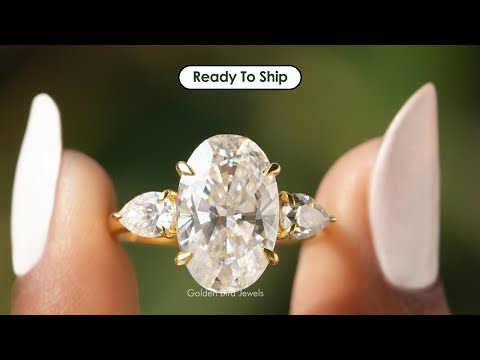 YouTube Video Of Oval And Pear Cut Moissanite Three Stone Ring