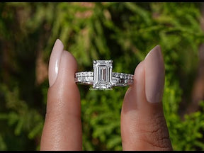 Lab Grown Diamond Emerald Cut Bridal Ring