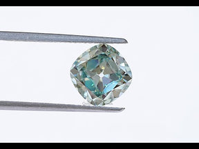 [YouTube Video Of Light Blue Old Mine Cushion Cut Loose Stone]-[Golden Bird Jewels]