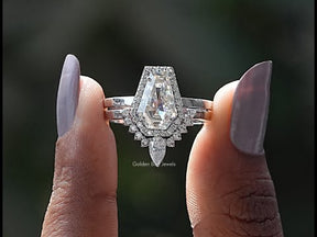 YouTube Video Of Coffin Cut Moissanite Bridal Ring Set