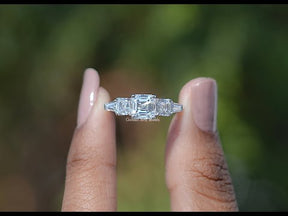 Asscher And Tapered Baguette Five Stone Ring