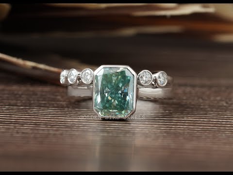 [YouTube Video Of Radiant Half Eternity Moissanite Bridal Band]-[Golden Bird Jewels]