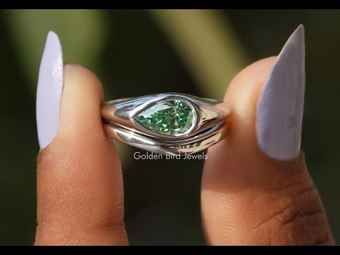 [YouTube Video Of Pear Shaped Moissanite Solitaire Ring]-[Golden Bird Jewels]