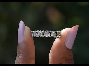 [YouTube Video Of Colorless Round Cut Moissanite Half Eternity Band]-[Golden Bird Jewels]