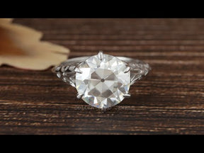 [YouTube Video Of Old European Round Cut Moissanite Vintage Ring]-[Golden Bird Jewels]