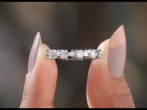 [YouTube Video Of Round Cut Moissanite Distance Eternity Band]-[Golden Bird Jewels]