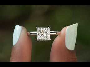 [YouTube Video Of Princess Cut Lab Diamond Solitaire Engagement Ring]-[Golden Bird Jewels]