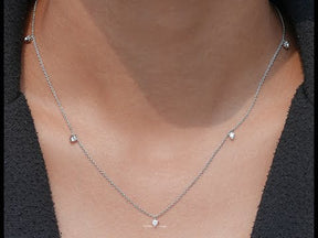 Round Shaped Lab Grown Diamond Station Necklace