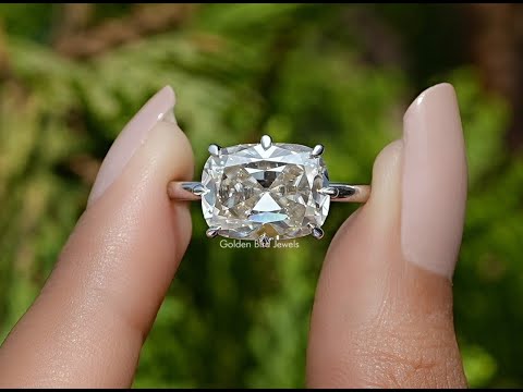 YouTube Video Of East West Old Mine Cushion Cut Moissanite Ring