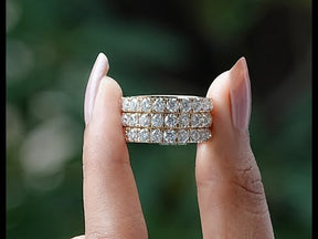 [YouTube Video Of Round Cut Moissanite Eternity Wedding Band]-[Golden Bird Jewels]