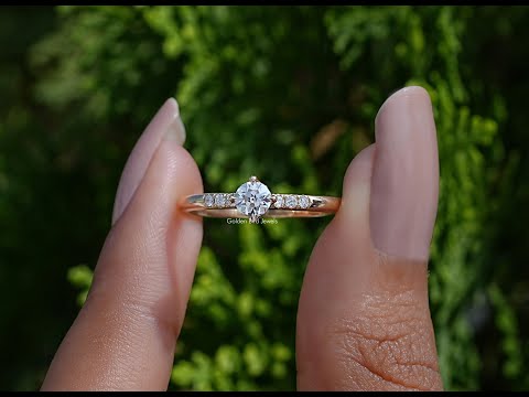 Old European Round Cut Lab Diamond Accent Ring