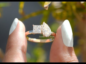 Pear and Princess Cut Lab Diamond Toi Et Moi Ring