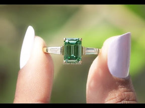 [YouTube Video Of Emerald And Tapper Baguette Cut Engageent Ring]-[Golden Bird Jewels]