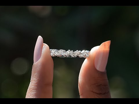 [YouTube Video Of Pear Shaped Moissanite Half Eternity Band]-[Golden Bird Jewels]