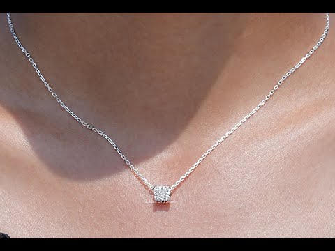 [YouTube Video Of Cushion Cut Diamond Solitaire Pendant]-[Golden Bird Jewels]