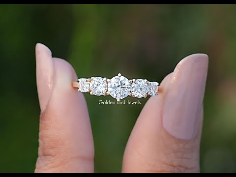 YouTube Video Of Octagon And Round Cut Lab Diamond Five Stone Ring