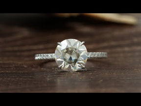 YouTube Video Of Old European Round Cut Moissanite Hidden Halo Ring