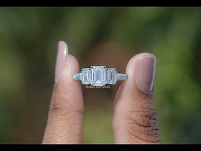 Five Stone Emerald Cut Lab Grown Diamond Ring