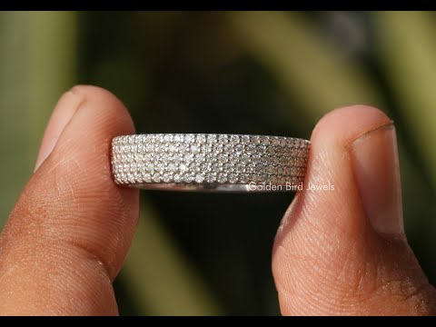 [YouTube Video Of Moissanite Round Cut Eternity Band]-[Golden Bird Jewels]