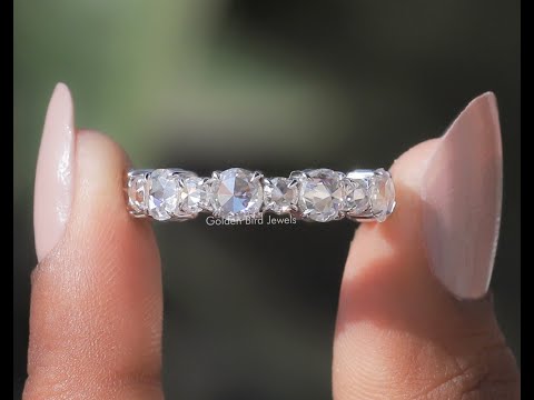 [YouTube Video Of Rose Cut Round Cut Round Cut Eternity Wedding Band]-[Golden Bird Jewels]