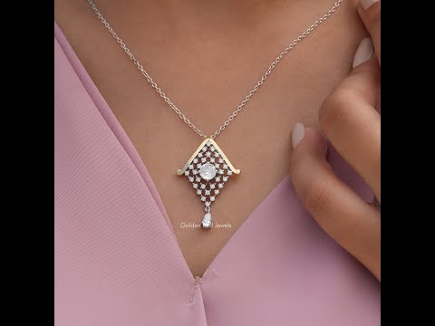 [YouTube Video Of Portuguese Cut Moissanite Geometric Statement Pendant]-[Golden Bird Jewels]