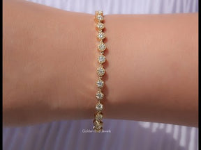 3 MM Round Cut Moissanite Tennis Bracelet