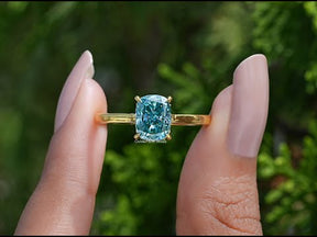 You Tube Video Of Elongated Cushion Moissanite Engagement Ring