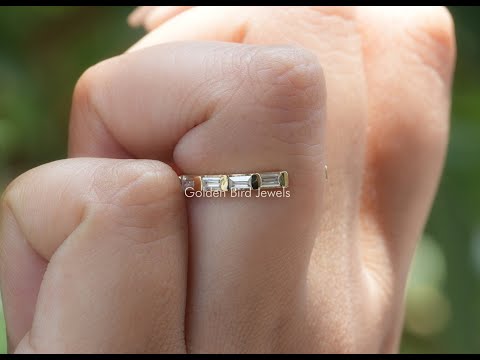 [YouTube Video Of Moissanite Baguette Open Cuff Band]-[Golden Bird  Jewels]