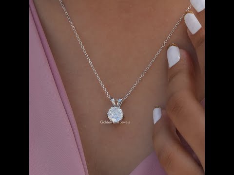 [YouTube Video Ov Moissanite Portuguese Cut Customized Pendant For Women]