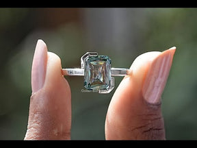 [YouTube Video Of Green Criss Cut Half Bezel Setting Solitaire Ring]-[Golden Bird Jewels]