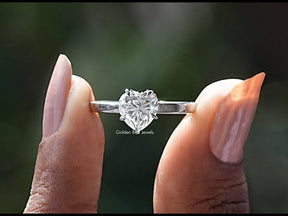 Heart Cut Hidden Halo Moissanite Daily Wear Ring