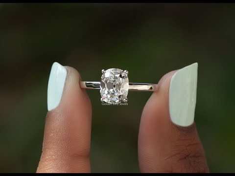 [YouTube Video Of Old Mine Cushion Cut Diamond Solitaire Ring]-[Golden Bird Jewels]