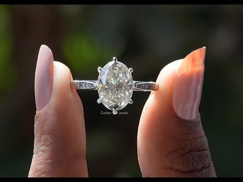 [YouTube Video Of Old Mine Oval Cut Moissanite Accent Stone Ring]-[Golden Bird Jewels]