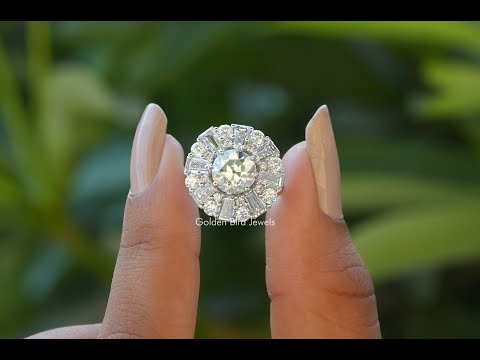 [YouTube Video Of Old European Round Cut Moissanite Ring]-[Golden Bird Jewels]