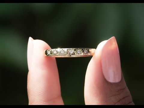 [YouTube Video Of Colorless Round Cut Flush Set Wedding Band]-[Golden Bird Jewels]