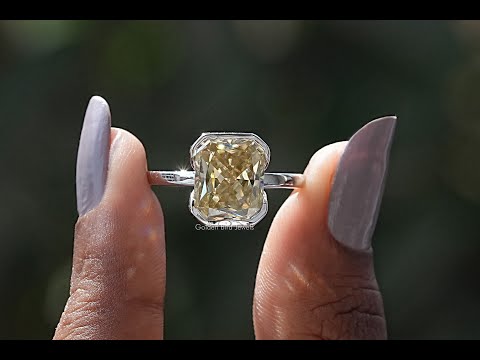 [YouTube Video Of Canary Yellow Radiant Cut Moissanite Solitaire Ring]-[Golden Bird Jewels]