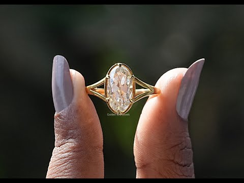 You Tube Video Of Old Mine Moval Cut Moissanite Solitaire Ring